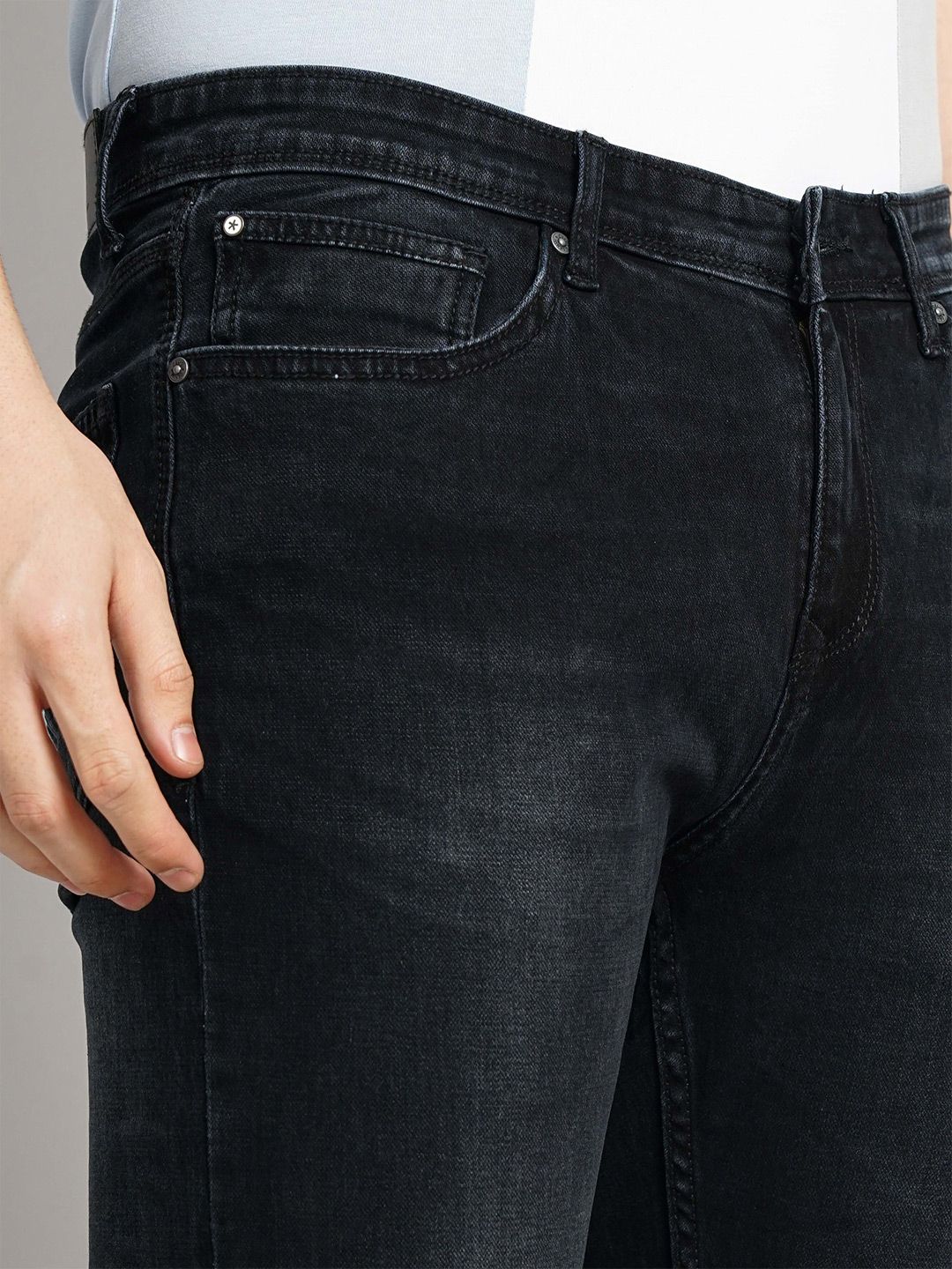 Celio* Cotton Slim Fit Black Jean