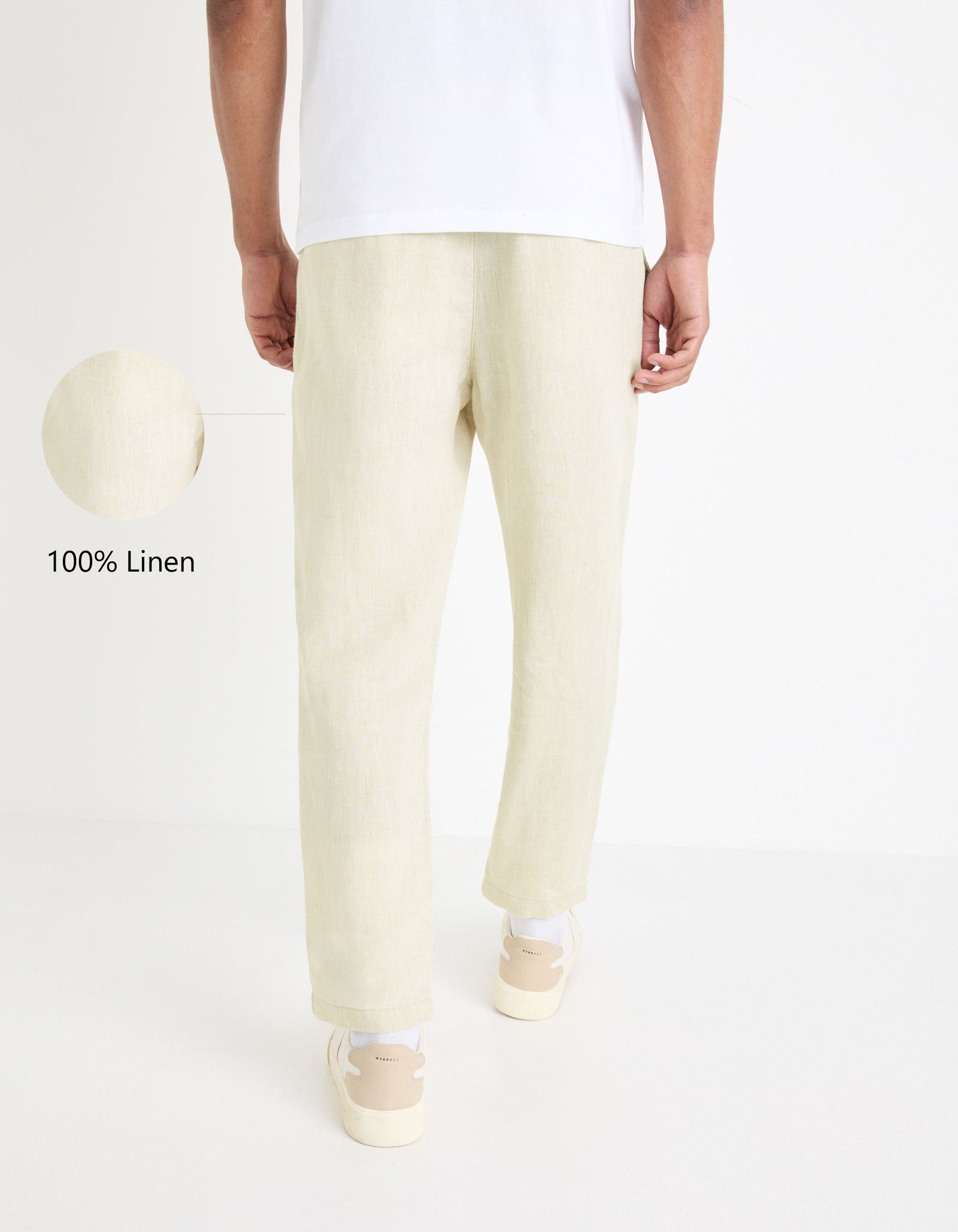 Celio* Linen Regular Fit-100% Linen Trouser-Natural