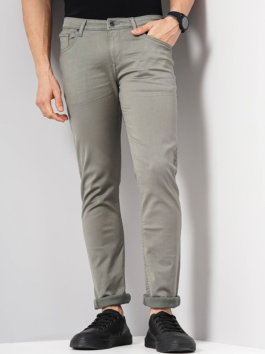 Celio* Cotton Slim Fit Grey Jean