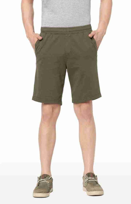 Olive Regular Fit Shorts