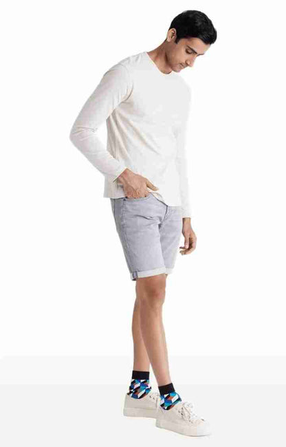 Grey Regular Fit Shorts