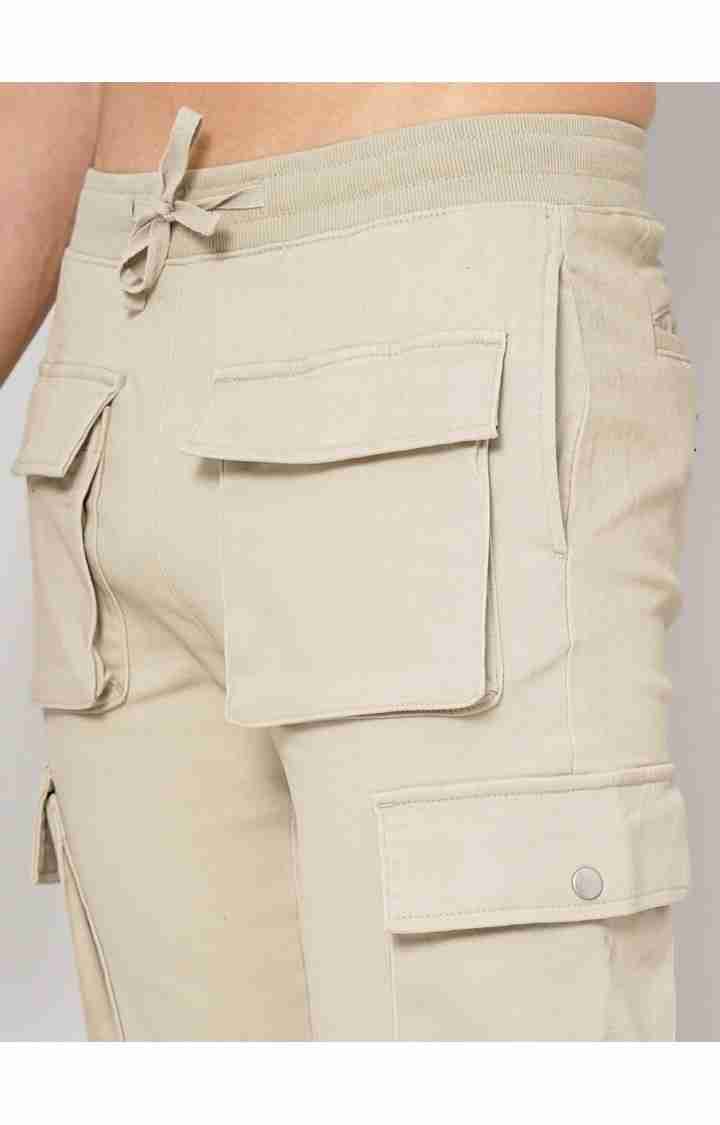 Beige Regular Fit Trousers