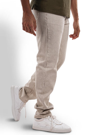 Beige Straight Fit Jeans