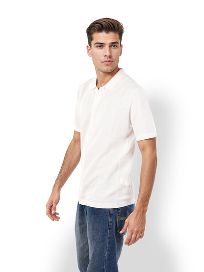 Beige Solid Cotton Shirt