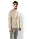 Celio* Solid Regular Fit Linen Beige Shirt