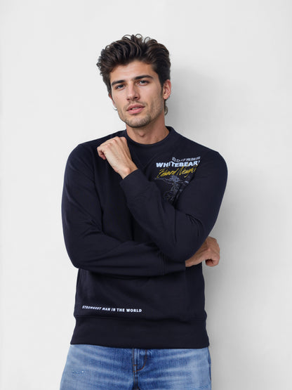 One Piece - Black Printed Cotton Sweatshirt