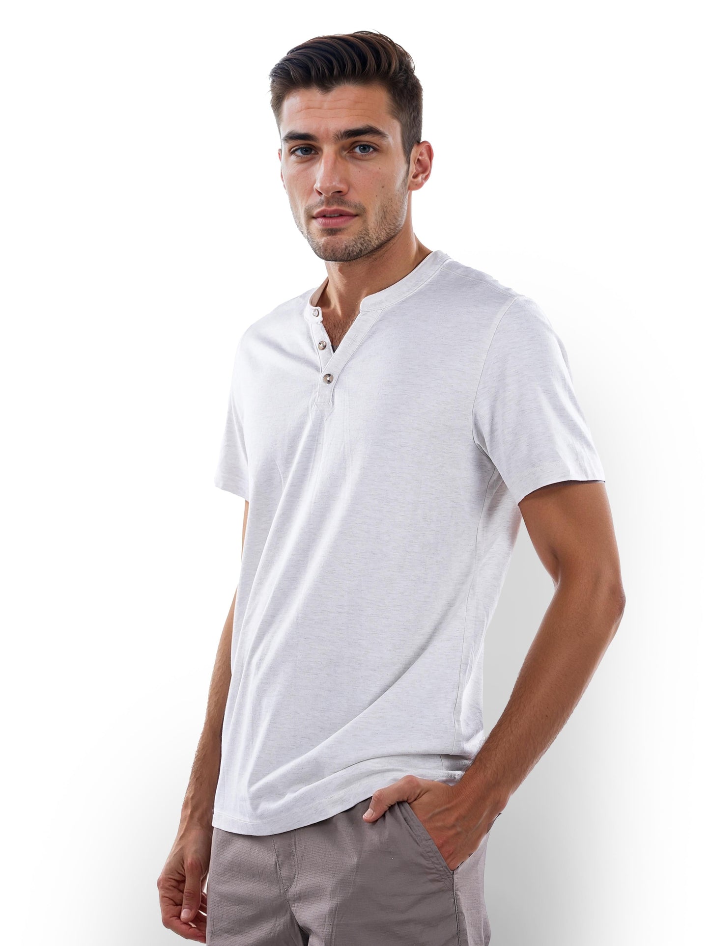 White Solid Cotton T-Shirt