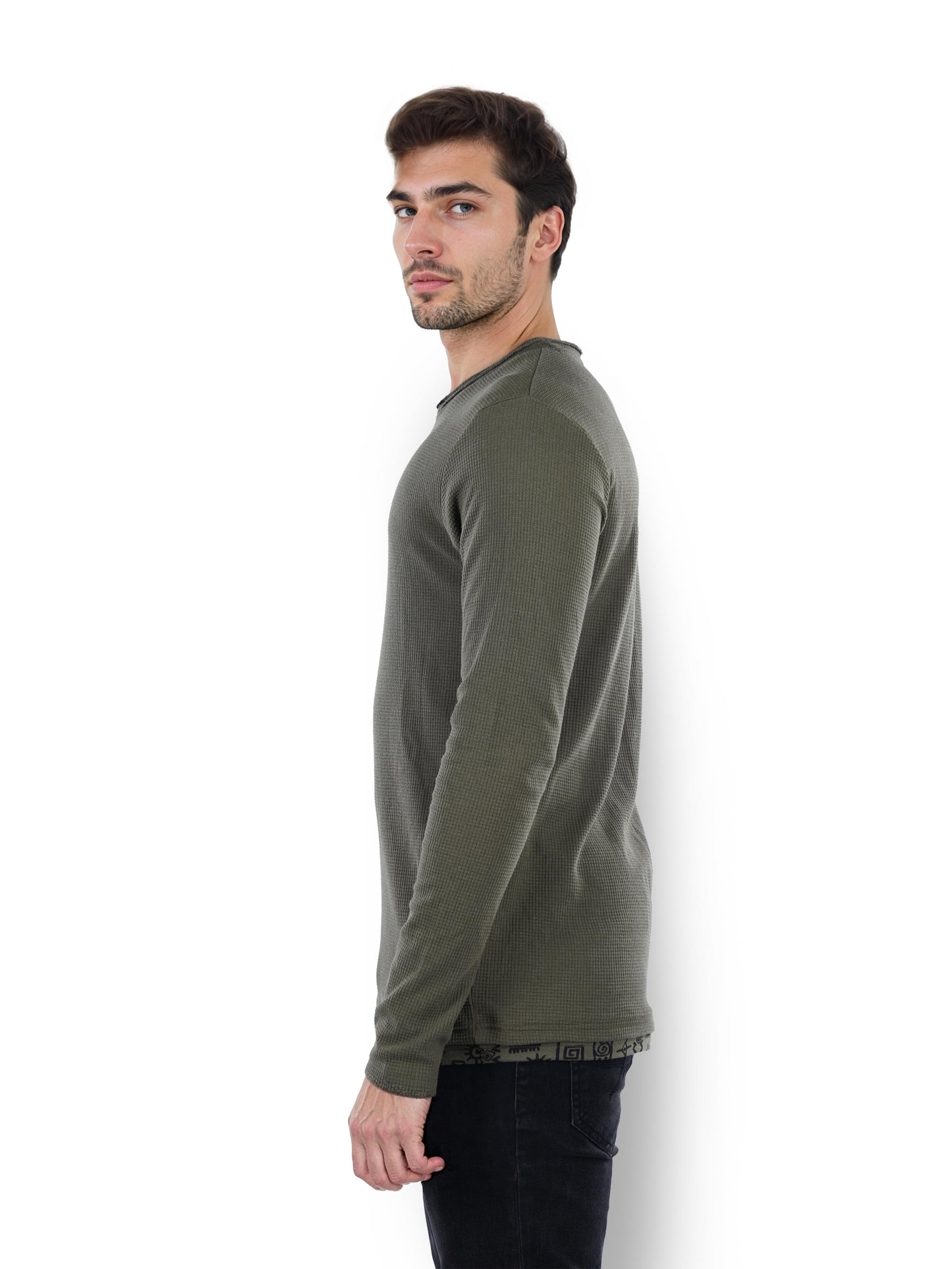 Olive Solid Cotton T-shirt