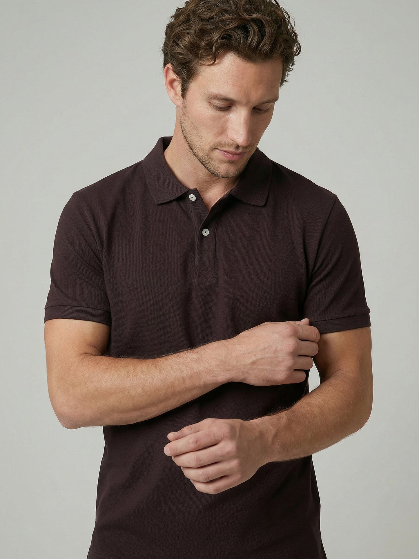 Celio Mens Brown Solid Slim Fit Cotton T-Shirts