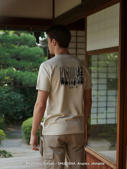 Celio Men Beige Printed Regular Cotton Demon Slayer T-Shirt