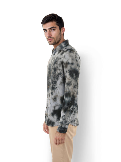 Blue Tie Dye Viscose Shirt