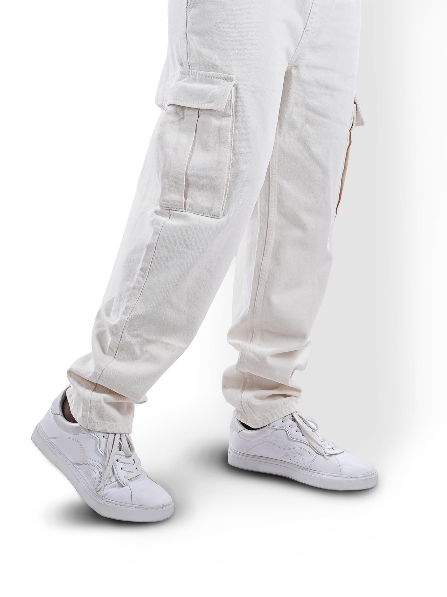 Beige Straight Fit Cargos