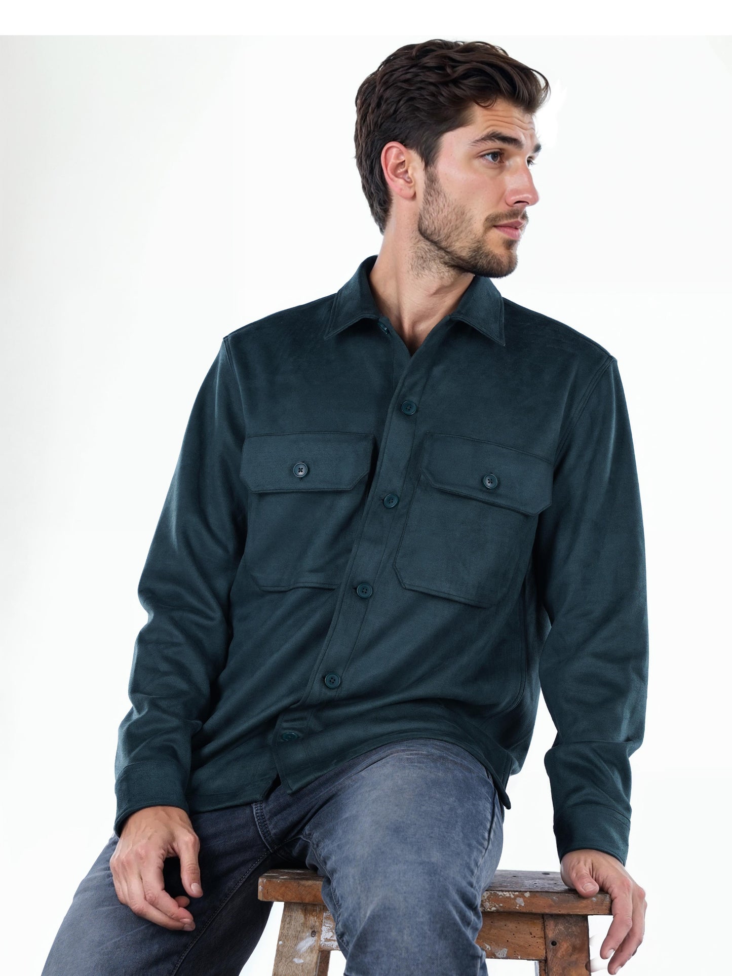 Green Solid Cotton Shirt