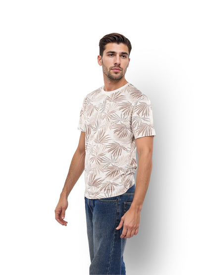 White Printed Cotton T-shirt