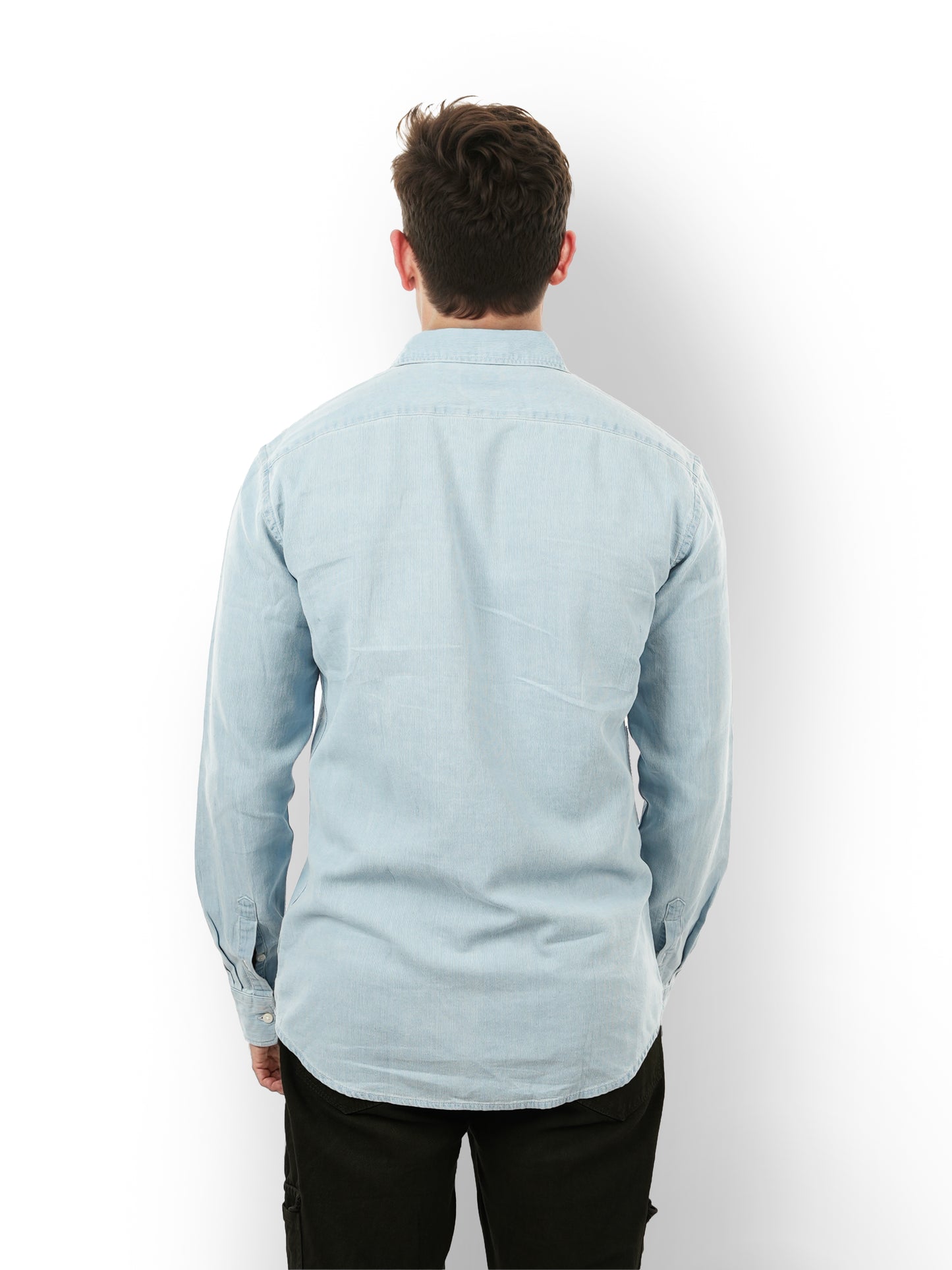 Blue Solid Cotton Shirt