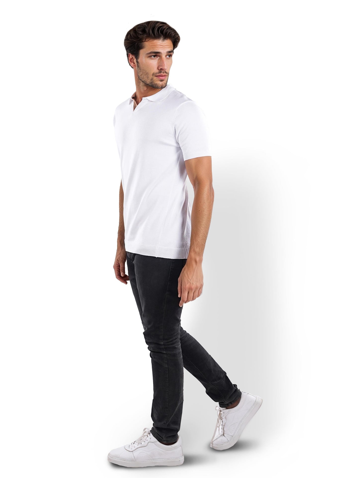 White Solid Cotton T-Shirt