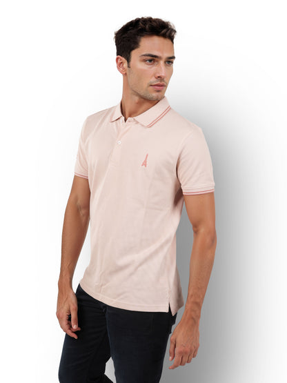 Pink Solid Cotton Polo