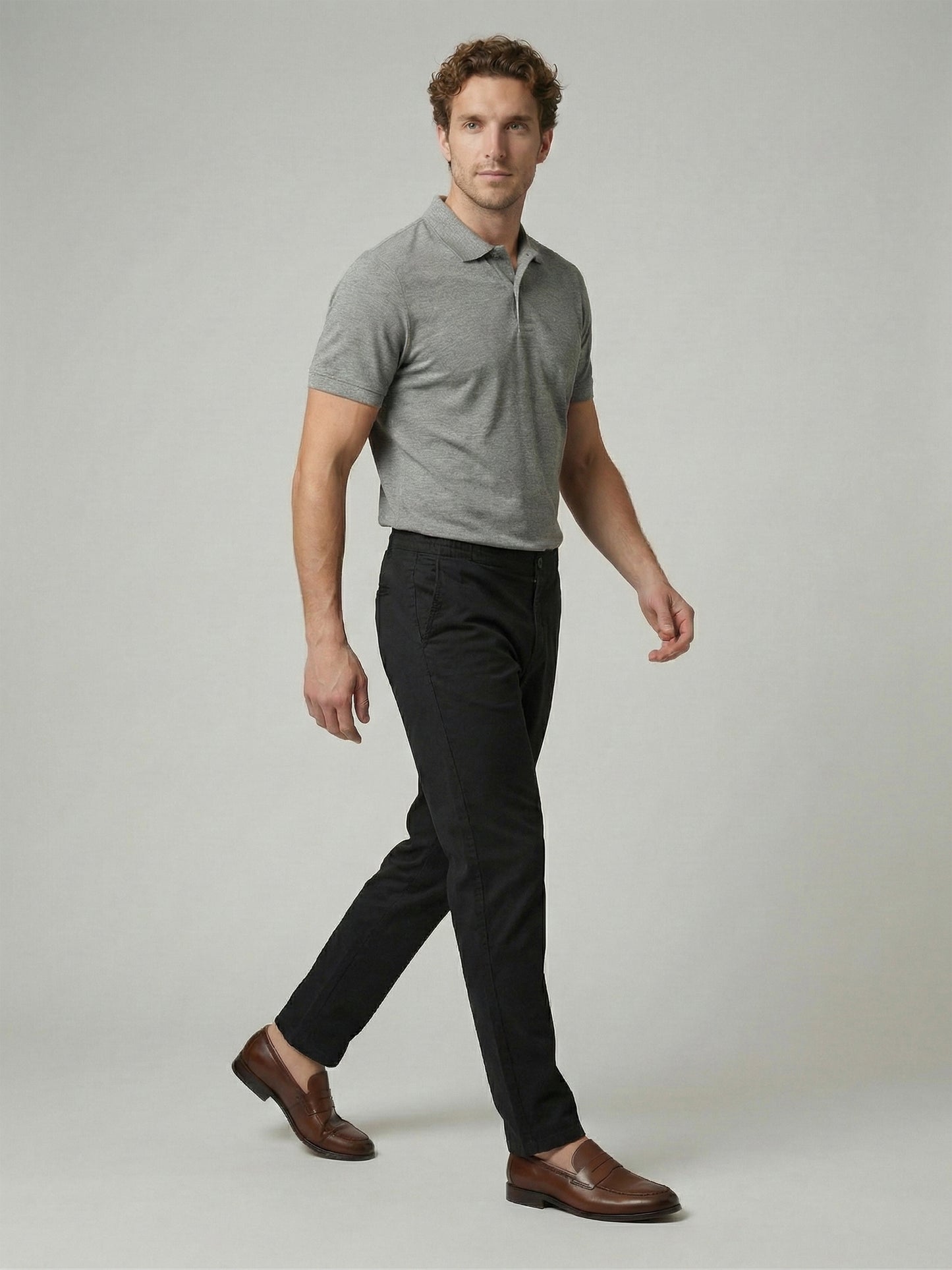 Celio Mens Black Knit Slim Fit Cotton Casual Trouser