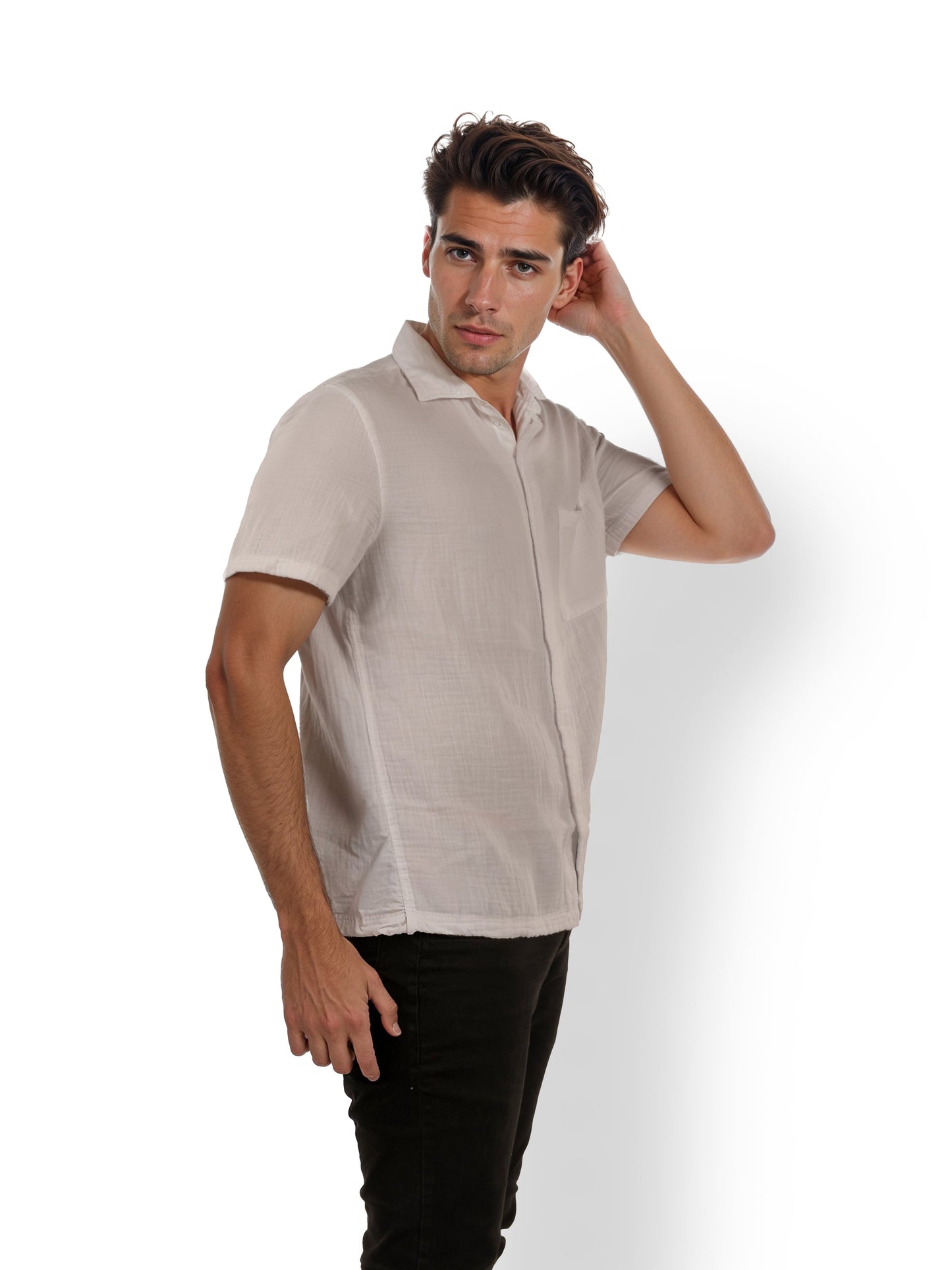 White Solid Cotton Shirt