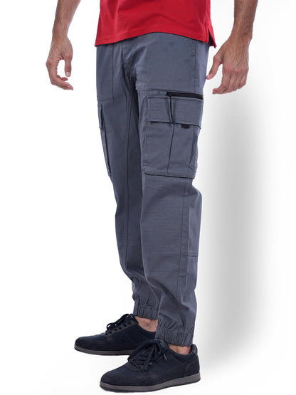 Grey Straight Fit Cargos