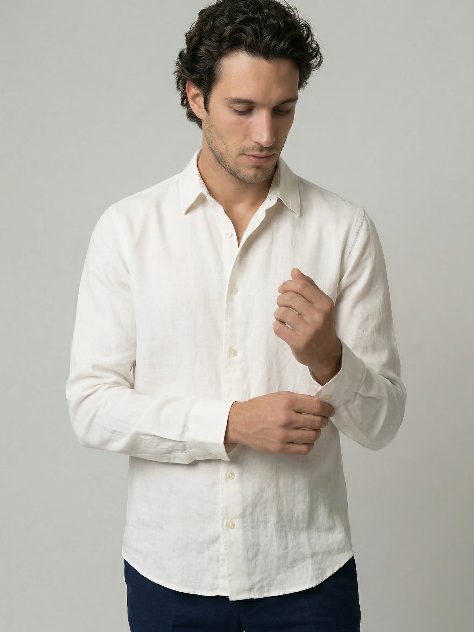 Celio Mens White Solid Regular Fit Cotton Shirts