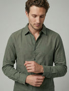 Celio Mens Olive Dobby Regular Fit Cotton Shirts