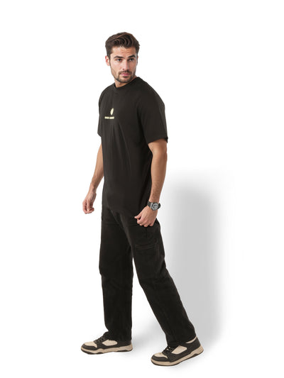 Celio* Rick N Moorty Regular Fit Cotton Black T-Shirt