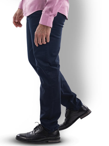 Navy Blue Straight Fit Trousers