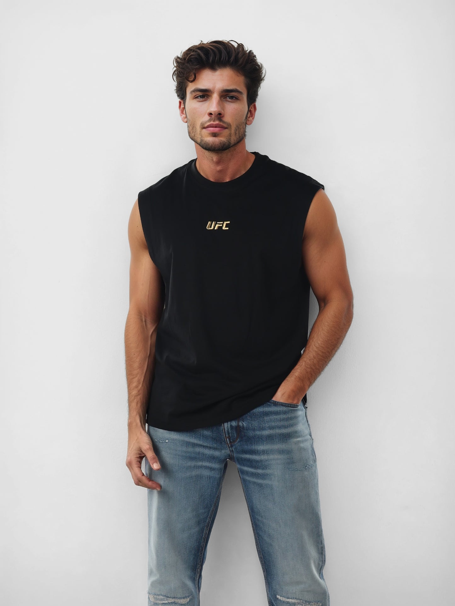 UFC - Black Printed Oversized Cotton T-shirt