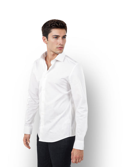 White Solid Cotton Shirt