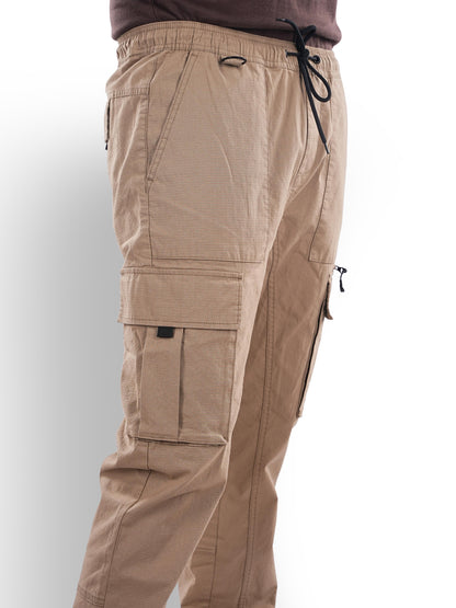 Beige Straight Fit Cargos