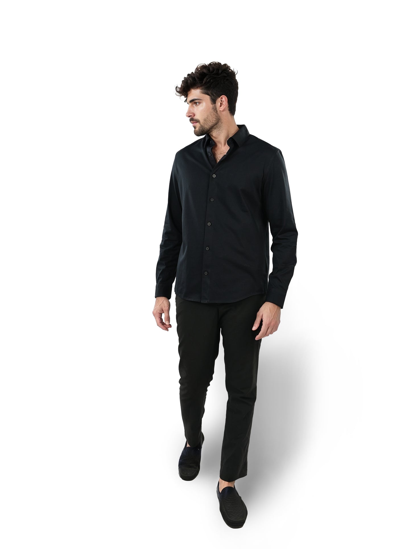 Black Solid Lyocell Shirt