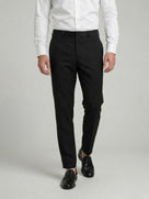Celio Mens Black Solid 24H Fit Polyester Casual Trouser