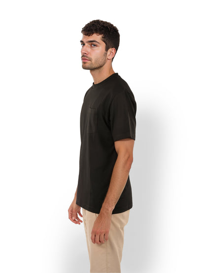 Black Solid Cotton T-shirt