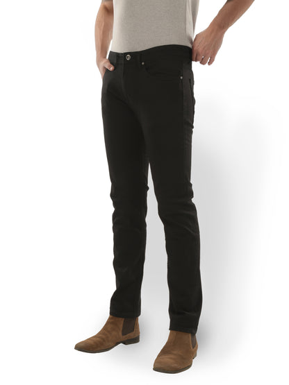 Black Straight Slim Fit Stay Dark Jeans