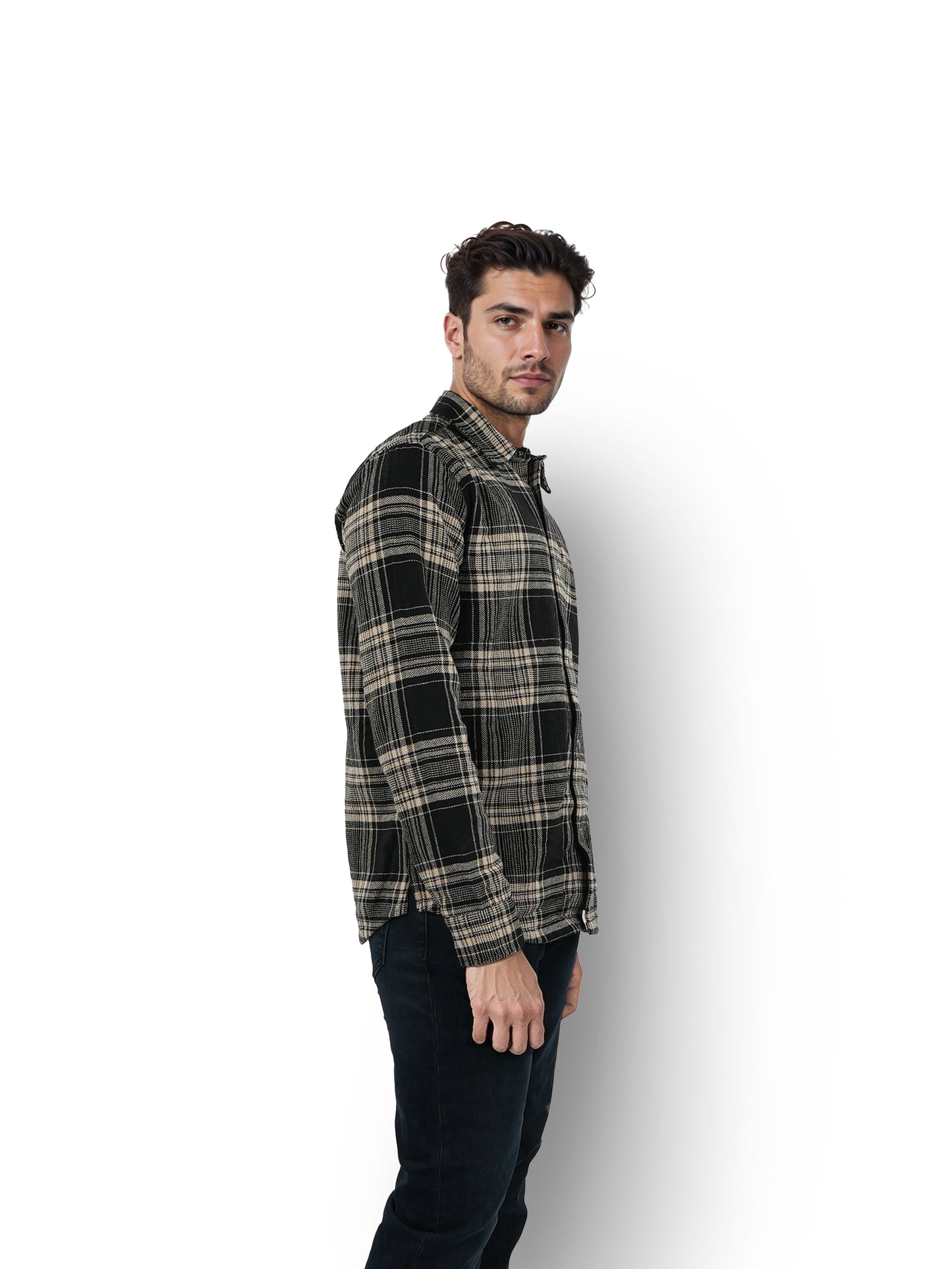 Black Checks Cotton Shirt