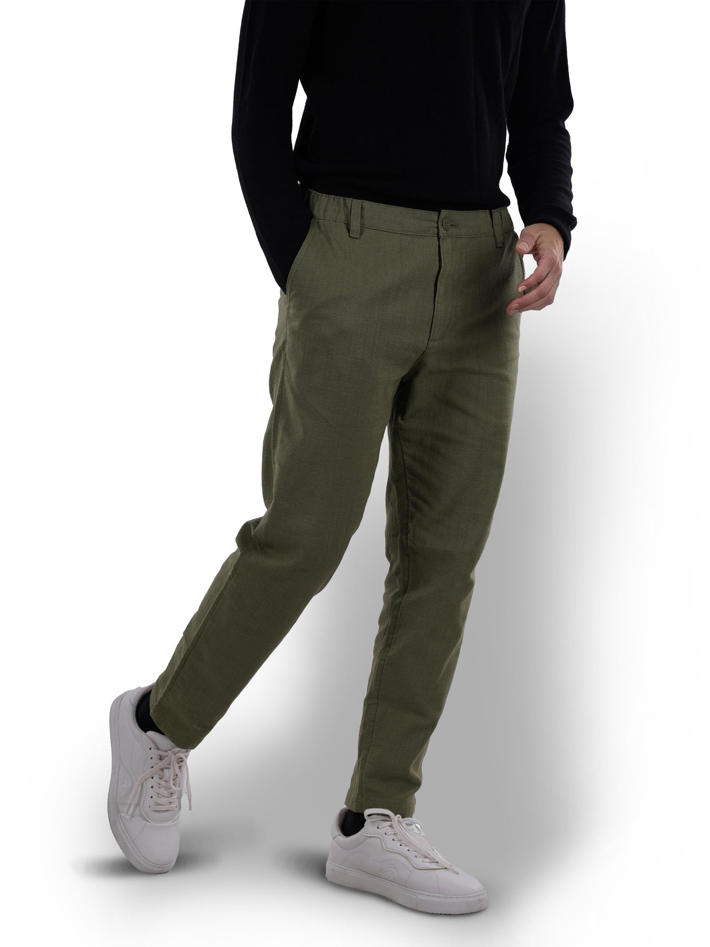 Green Regular Fit Trousers