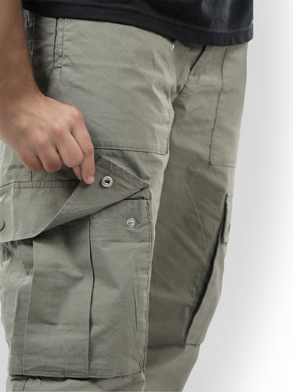 Celio* Cotton-Blend Straight Fit Olive Trousers