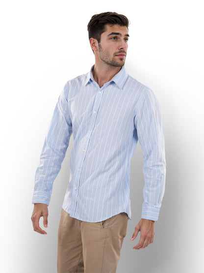 Blue Striped Linen Shirt