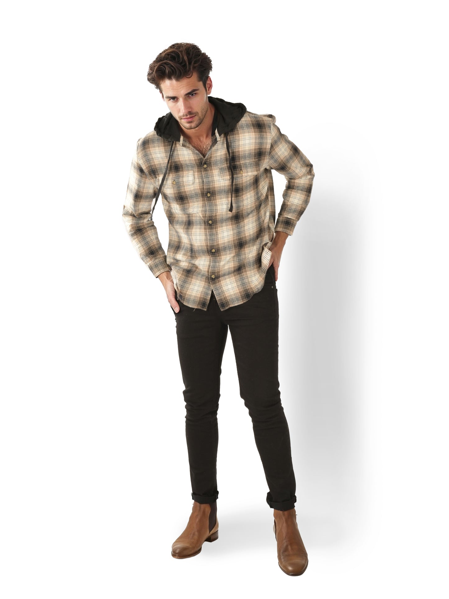 Black Checks Cotton Shirt