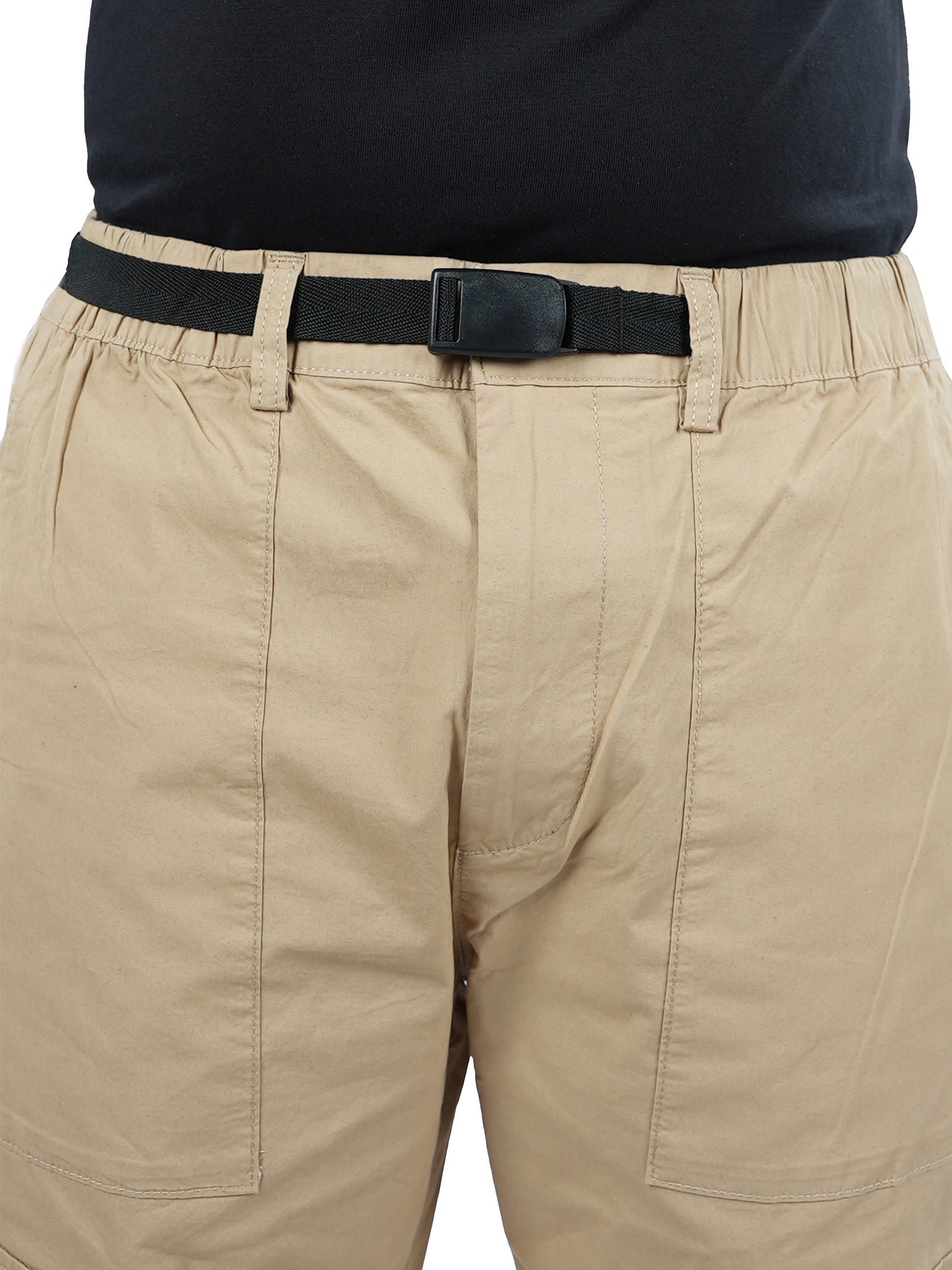 Beige Straight Fit Cargos