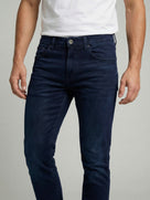 Celio Mens Blue Dobby Slim Fit Cotton Jeans