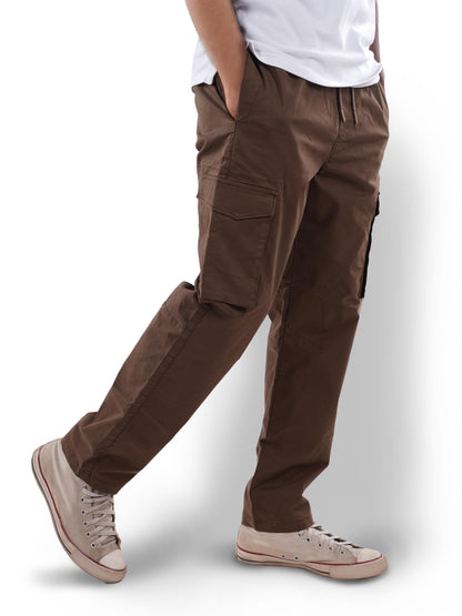 Brown Straight Fit Cargos