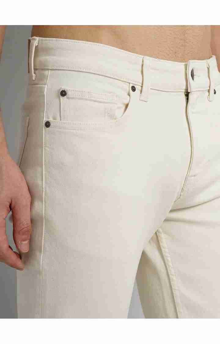 Cream Skinny Fit Jeans