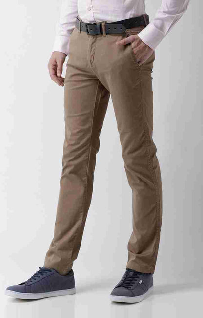 Beige Slim Fit Trousers