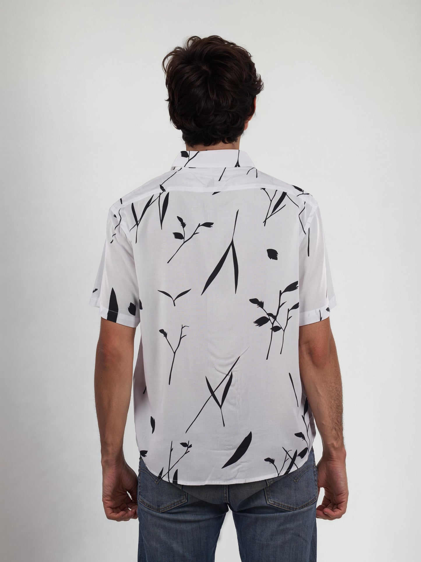 White Printed Viscose Shirt