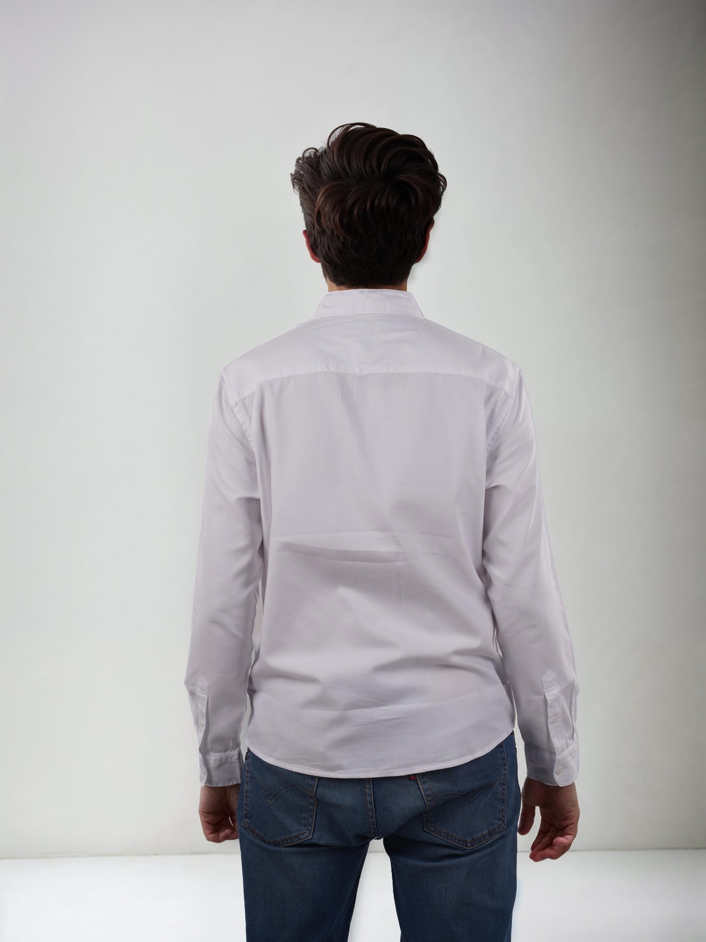 White Solid Cotton Shirt