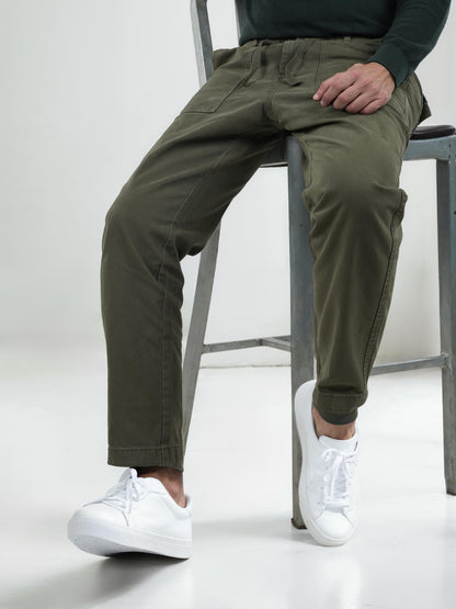 Green Straight Fit Trousers