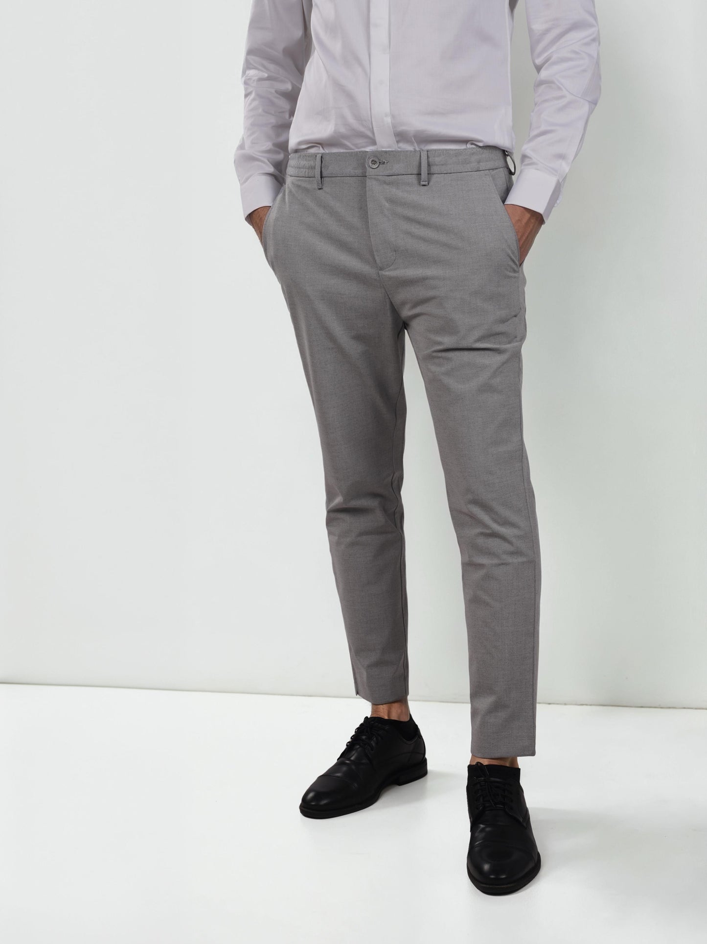 Grey Regular Fit Trousers