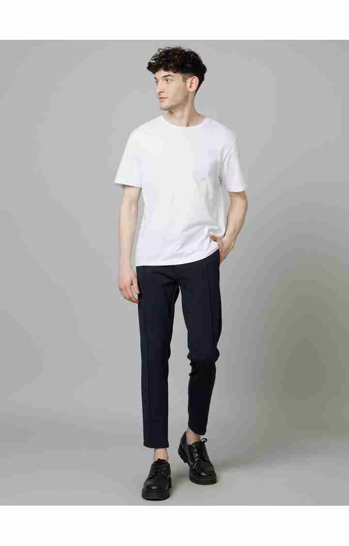 Navy Blue Regular Fit Trousers